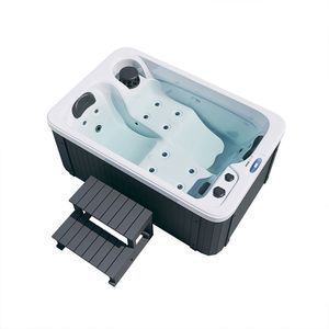 HOME DELUXE Outdoor Whirlpool HORIZON mit Treppe und Thermoabdeckung