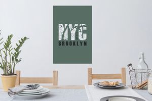 Wandtattoo Wandsticker Wandaufkleber New York - NYC - Grün 40x60 cm Selbstklebend und Repositionierbar