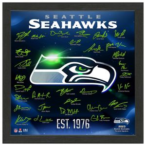 Seattle Seahawks NFL Signature Logo Bild 33x33cm