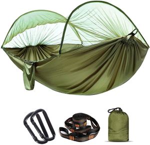 Doppelschichtige Hängematte Camping Hängematten, 300kg Tragfähigkeit, aus Nylon Fallschirm für Outdoor Reisen  Camping-Hängematte