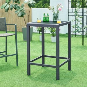 Outdoor-Bartisch ‘Avise’ Aluminium Glasplatte 108 x 70 x 70 cm Anthrazit