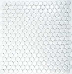 Knopfmosaik LOOP Rundmosaik weiß matt Wand Küche Dusche BAD MOS10-0111