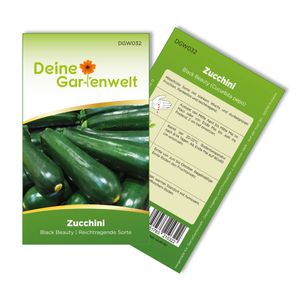 Zucchini Black Beauty Samen - Cucurbita pepo - Zucchinisamen - Gemüsesamen - Saatgut für 5 Pflanzen