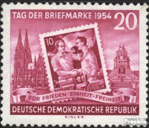 Briefmarken DDR 1954 Mi 445A (kompl.Ausg.) gestempelt Tag der Briefmarke