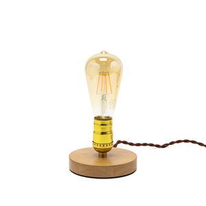 Tischleuchte Industrial "Edison" in Gold Ø12cm Vintage Tischlampe Schlafzimmer