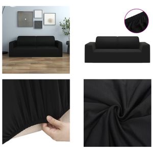 vidaXL Stretch Sofahusse 2 Sitzer Schwarz Polyester Jersey - Sofahusse - Sofahussen - Sofabezug - Sofabezüge