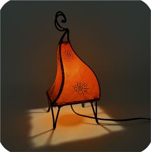 Orientalische Lampe Hennalampe marokkanische Lederlampe Tischleuchte Stehleuchte Mellah Sonne 35-38 cm, orange Orientalische Lampe Hennalampe marokkanische Lederlampe Tischleuchte Stehleuchte Mellah Sonne 35-38 cm, orange