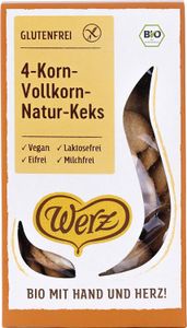 Werz 4-Korn Kekse Vollkorn glutenfrei -- 150g Werz 4-Korn Kekse Vollkorn glutenfrei -- 150g
