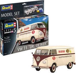 Revell Spielwaren Model Set VW T1 Bulli Dr. Oetker", Revell Modellbausatz mit Basiszubehör im Maßstab 1:24, 124 Teile, 18,1 cm Modellautos Modellbau"