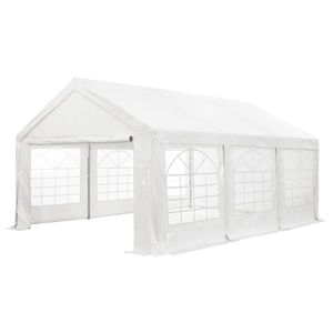 Juskys Partyzelt Gala 3 x 6 m - UV-Schutz Plane, flexible Seitenwände - Pavillon stabil, groß - Outdoor Party Garten - Zelt Festzelt Weiß