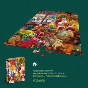 Puzzle 1000 Teile Puzzle Weihnachtsmann für Erwachsene 70 x 50 cm Puzzle für Erwachsene Klassisches Puzzle Weihnachten 1000 Teile Weihnachtspuzzle für Erwachsene (A)
