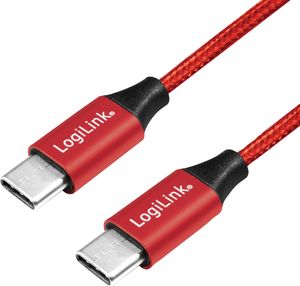 USB 3.2 Kabel, USB-C Stecker auf USB-C Stecker, 0,3m, rot