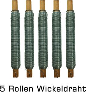 5x Wickeldraht Bindedraht Draht Basteldraht Blumendraht verzinkt auf Holzstab