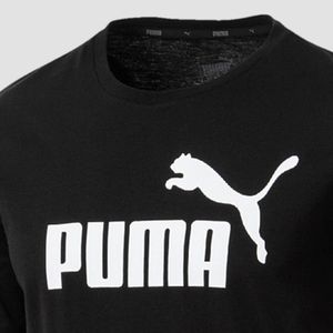 PUMA ESS Logo Herren T-Shirt Baumwolle Schwarz, Größe:XL