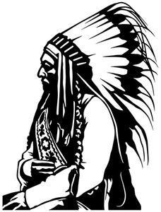 Wandtattoo Indianer Western Indian Mann Häuptling Aufkleber Wandaufkleber Autoaufkleber Turaufkleber WC Tur Bad Auto 5A077, Farbe:Dunkelgrün Matt, Hohe:70cm
