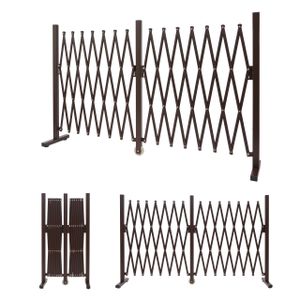 Bariérový plot HWC-B34, plotový plot nožnicový plot, hliníkový rozťahovací plot hnedej farby ~ výška 103 cm, šírka 52-400 cm