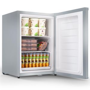 Stillstern Mini Gefrierschrank (42L) -18°C, Eiswürfelschale, Schloss, Türanschlag wechselbar, 4-Sterne Tiefkühlschrank für Camping/Büro Gefriertruhe Klein Gefrierschrank Klein Tiefkühltruhe