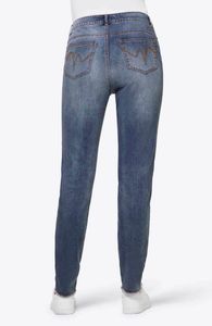 LINEA TESINI Damen Designer-Push-up-Jeans, blue-bleached, Größe:38