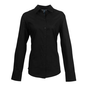 Premier dámská oxfordská blůza / pracovní košile s dlouhými rukávy RW2820 (42) (Černá)