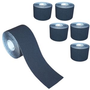 6 Rollen - Tapefactory24 Getting Started Kinesiologie Tape 5cm x 5m - schwarz, Tapes Taping Klebeband Tapeverband Bandage wasserfest
