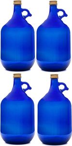 4 x 5L Premium blaue Flasche Wasserflasche Essig-Öl Weinballon Glasballon