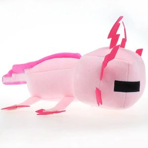Minecrafts Axolotl Plüschtiere 30cm Rosa Plüschtiere Cartoon-Tierpuppe, Sammlerstück, Geschenk für Fans, Kinderspielzeug