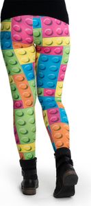 cosey - bedruckte bunte Leggins (Einheitsgröße) - Design Klemmbausteine
