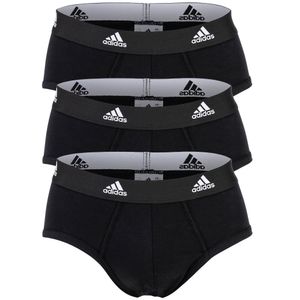 adidas Herren Slip, 3er Pack - Briefs, Active Flex Cotton, Logo, einfarbig Schwarz M