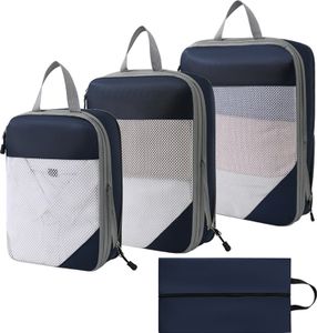 MODFU 4 Stück Packing Cubes Kleidertaschen Koffer Organizer, Dunkelblau