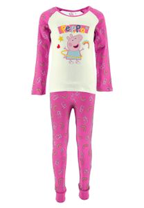 Peppa Wutz Pig Kinder Schlafanzug Mädchen Pyjama Langarmshirt Langarm T-Shirt + Schlafhose, Farbe:Pink, Größe Kids:116