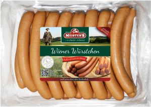Wiener Würstchen frisch | traditionell Buchenholz geräuchert | Wurst geräuchert im Naturdarm Saitling | Würstel in Metzger Qualität | 16 x 50 g
