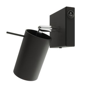 Wandleuchte RING schwarz ein Schalter 1xGU10 40W Stahl 16x8x8cm Sollux Lighting