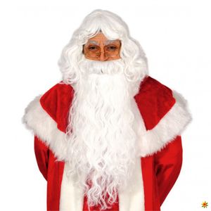 Weihnachtsmann-Perücke und XXL Bart weiß