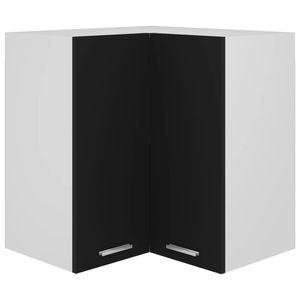 vidaXL Rohová závěsná skříňka černá 57x57x60 cm Dřevěný materiál