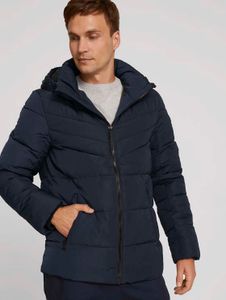 Tom Tailor Casual puffer jacket with hood Sky Captain Blue L