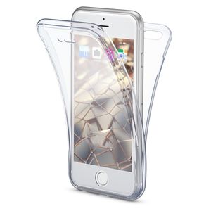 NALIA 360 Grad Case kompatibel mit iPhone SE 2020 / 8 / 7 Hülle, Silikon Full-Body Handyhülle Rundum Cover Dünn, Komplett-Schutz & Displayschutz Phone Bumper Ganzkörper Schutzhülle Etui - Transparent