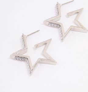 Lovisa - Rhodium Baguette Diamante Star Hoop Ohrringe