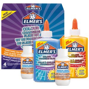 Elmer’s Colour Changing Slime Set | Zubehör für Schleim enthält farbwechselnden Kleber | mit magischer Schleim-Aktivator-Lösung | wird aktiviert durch UV-Licht | 4-teiliges Kit