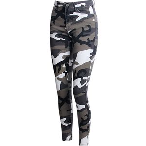 topschuhe24 2138 Damen Skinny Jeans Camouflage Hose , Farbe:Schwarz, Größe:36 EU