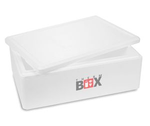 Styroporbox 29W | Wand: 3,0cm | Volumen: 29,1L | Innenmaß:53x33x16cm | Weiß Isolierbox Thermobox Kühlbox Warmhaltebox