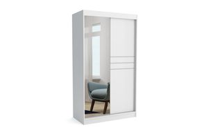 Moderner Kleiderschrank mit Schiebetüren TONY 120 cm (WEISS)