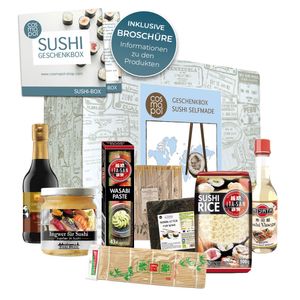 Sushi Box Asiatisches Geschenkset | tolles Geschenk für Sushifans Genießer | Sushi selber machen | Geburtstagsgeschenk Weihnachtsgeschenk
