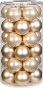 Weihnachtskugeln Glas 6cm Champagner, 30 Stück