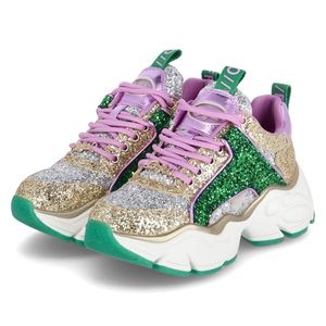 Buffalo Binary Glam Damenschuhe Schnürschuhe Sportive Sneaker low Mehrfarbig Freizeit, Schuhgröße:37 EU