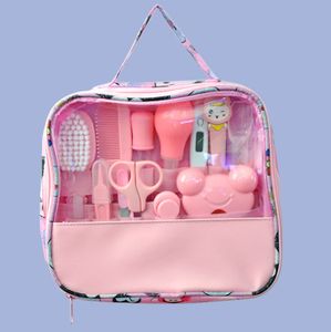 Baby Pflegeset 13-teiliges Baby Pflege Produkte Baby Pflegeset Erstausstattung Nagel und Nasen Pflege mit Tasche mit Handtasche (Pink)