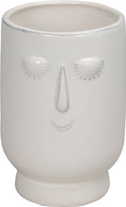 Blumentopf mit Gesicht Übertopf weiss Keramik Topf Vase Pflanztopf Ø12x11,5cm H17cm Blumentopf mit Gesicht Übertopf weiss Keramik Topf Vase Pflanztopf Ø12x11,5cm H17cm