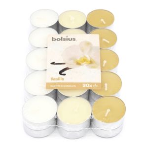 Bolsius Duft-Teelichter mit Vanilleduft, mehrfarbig, 4 Stunden, 30 Wachs, Einheitsgröße