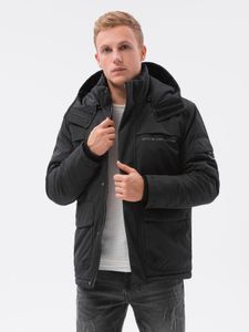 Ombre Clothing Pánska zimná bunda Jessik čierna S