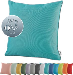 heimtexland ® OUTDOOR Lounge Dekokissen LOTUS EFFEKT 45x45 Garten Kissen Outdoorkissen Typ551 Türkis