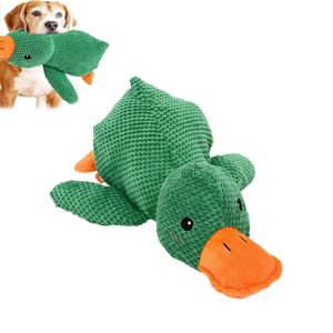 Quack-Quack Duck Dog Toy, Hundespielzeug Quietschend, Spielzeug Hund Unzerstörbar, Langlebiges Plüsch-Kauspielzeug für große Welpen und Kleine, grün